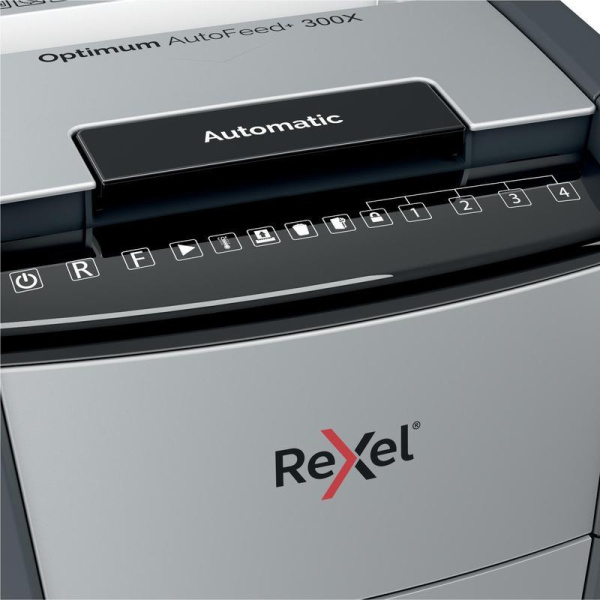 Уничтожитель документов Rexel Optimum AutoFeed+ 300X 4-й уровень  секретности объем корзины 60 л