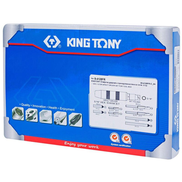 Отвертка King Tony 5/16 с насадками 10 штук (9-4128FR)