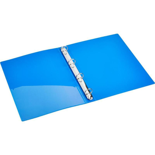 Папка на 4-х кольцах Attache А4 пластиковая 32 мм синяя
