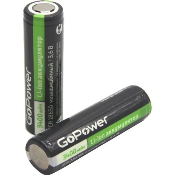Аккумулятор 18650 3400 мАч GoPower Li-ion