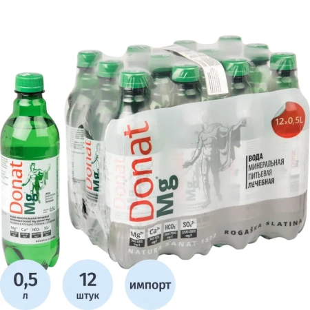 Вода минеральная Donat лечебная газированная 0.5 л