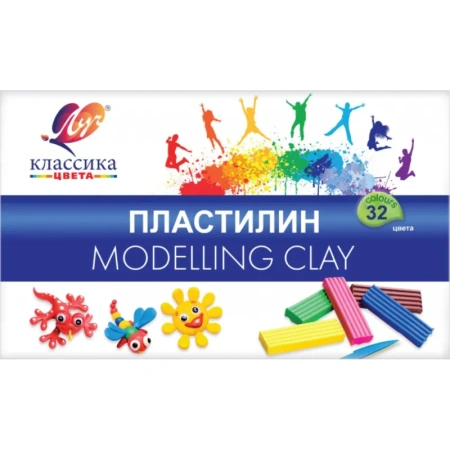 Пластилин классический Луч Классика 32 цвета 640 грамм Пластилин классический Луч Классика 32 цвета 640 грамм