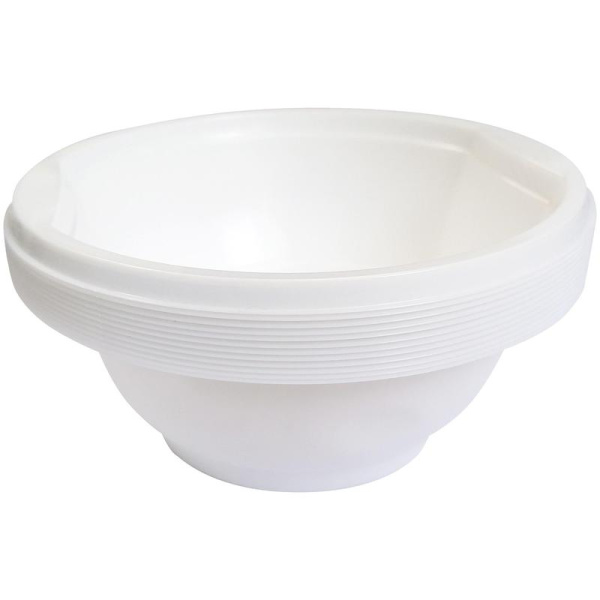 Тарелка одноразовая пластиковая 600 мл белая 1000 штук в упаковке