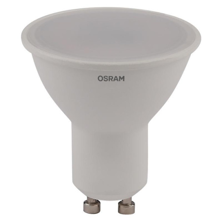 Лампа светодиодная Osram 7 Вт GU10 спот 3000 К теплый белый свет Лампа светодиодная Osram 7 Вт GU10 спот 3000 К теплый белый свет
