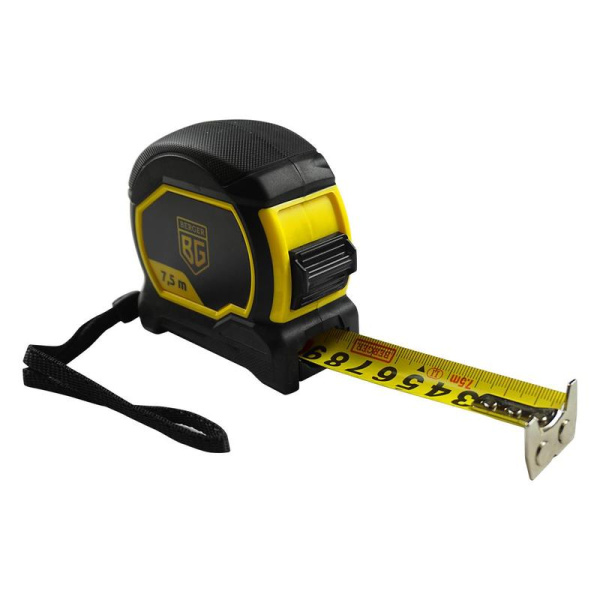 Рулетка измерительная BERGER BG1353 7,5мx25мм сталь/нейлон с магнитным  зацепом