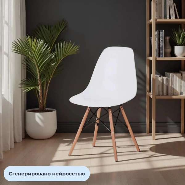 Стул обеденный Комус Мебель Fjord  белый (пластик, дерево/металл)