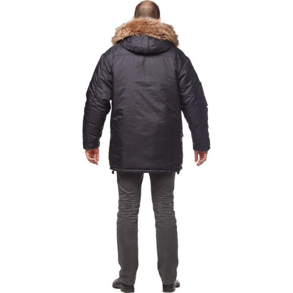 Куртка рабочая зимняя мужская Аляска черная (размер 60-62, рост 170-176)