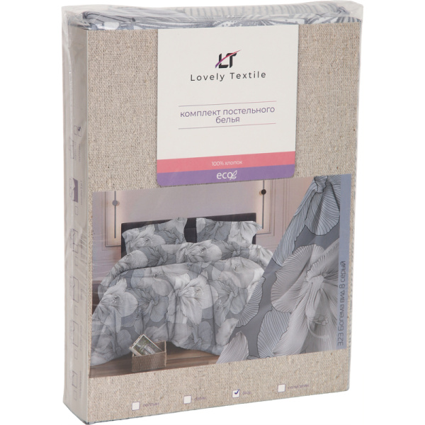 Постельное бельё Lovely textile Богема (2-спальное с европростынёй, бязь)