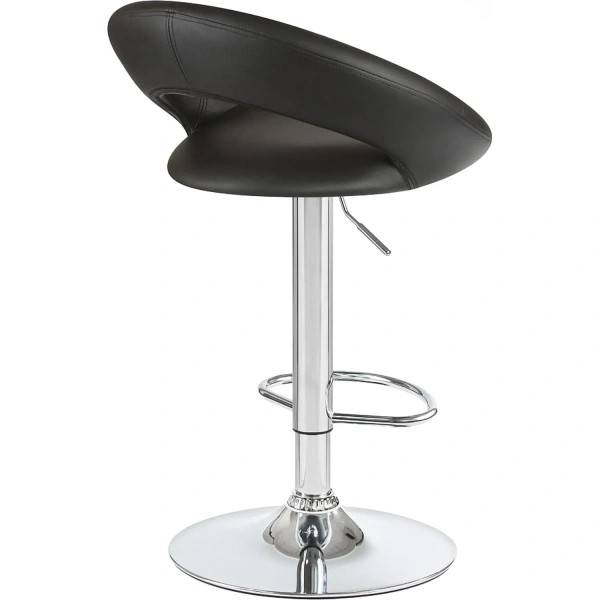 Стул барный Dobrin Mira чёрный/хромированный (искусственная кожа/металл)