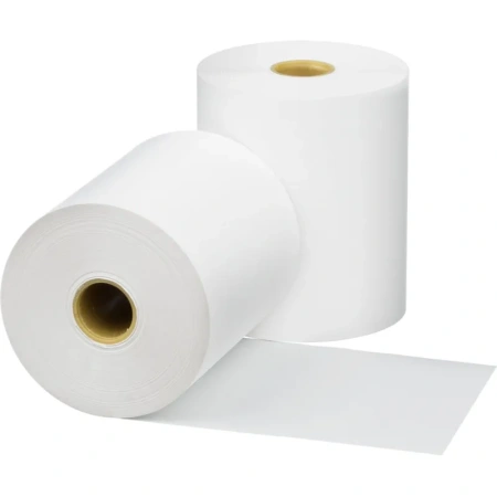 Чековая лента из термобумаги 57 мм намотка 40 м диаметр 52 мм втулка 12  мм (12 штук в упаковке)