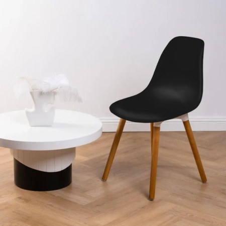 Стул обеденный Brava чёрный (пластик, массив дерева)