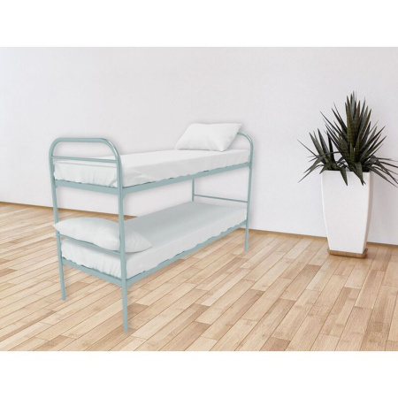 Кровать двухъярусная Эконом металлическая улучшенная (серый,  809х1350х1966 мм)