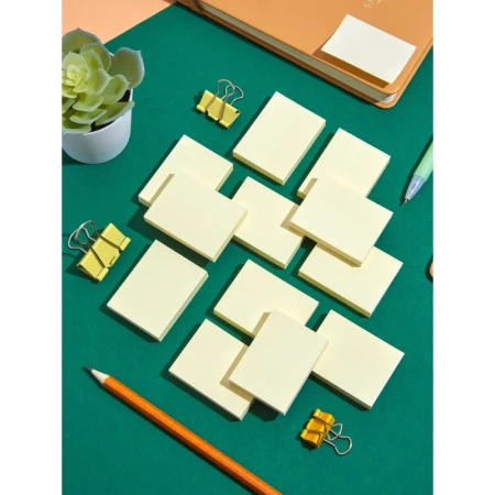 Стикеры Комус 38x51 мм пастельные желтые (12 блоков по 100 листов)