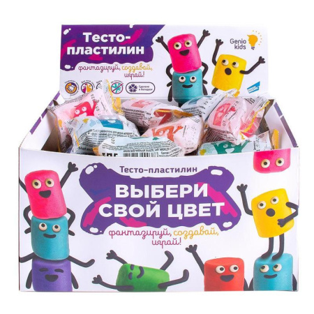 Тесто для лепки Genio Kids 60 брусков (8 цветов) 50 г x 60 шт