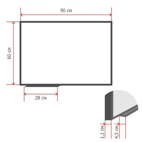 Доска магнитно-маркерная Attache Economy 60х90 см лаковое покрытие пластиковая рама