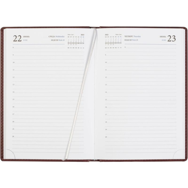 Ежедневник датированный 2022 год Attache Вива искусственная кожа А5 176  листов бордовый (148х218 мм)