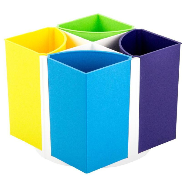 Подставка-органайзер для канцелярских мелочей Attache Bright Colours 6  отделений разноцветная вращающаяся
