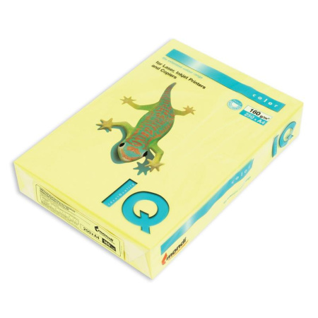Бумага цветная IQ Color (А4, 160 г/кв.м, ZG34-лимонно-желтый, 250 листов)