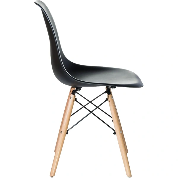 Стул обеденный Dobrin DSW чёрный (пластик, массив дерева)