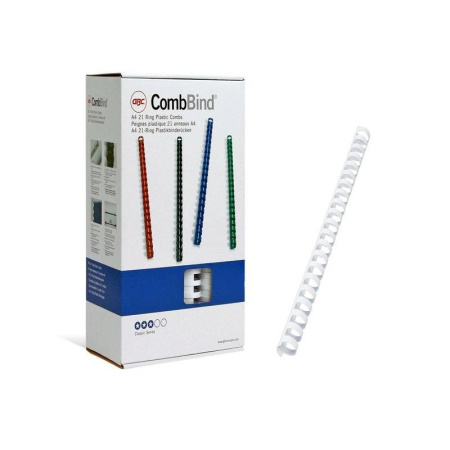 Пружины для переплета пластиковые GBC 19 мм белые (100 штук в упаковке)