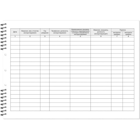 Журнал проведения вводного инструктажа Полином на гребне (50 листов)