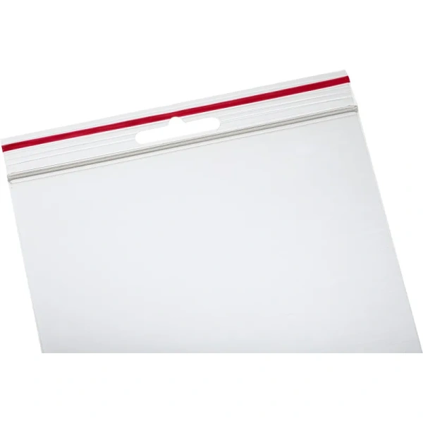 Пакет с замком zip-lock с европодвесом ПВД 12x17 см 60 мкм (100 штук в  упаковке)