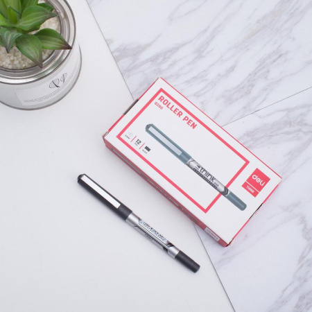 Роллер Deli Think черный (толщина линии 0.35 мм)