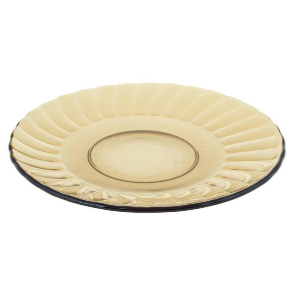 Тарелка десертная стеклянная Glass Elica диаметр 170 мм коричневая  (60072307)