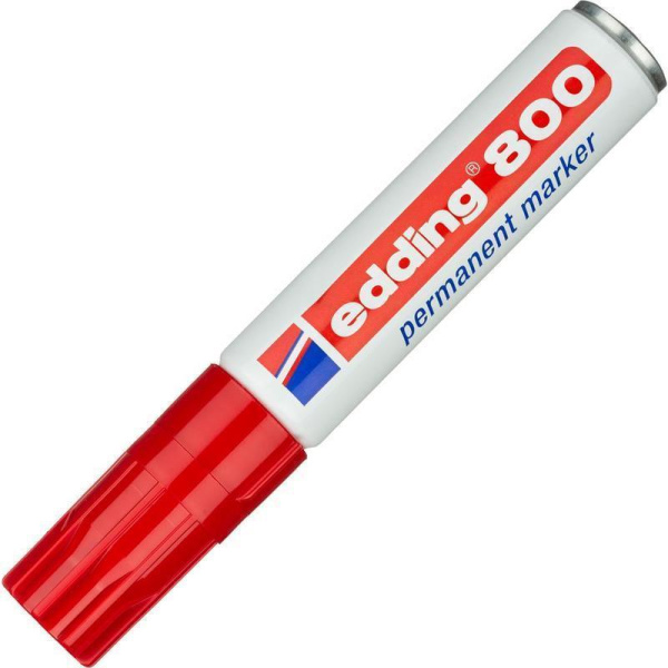 Маркер перманентный Edding 800 красный (толщина линии 4-12 мм) скошенный  наконечник