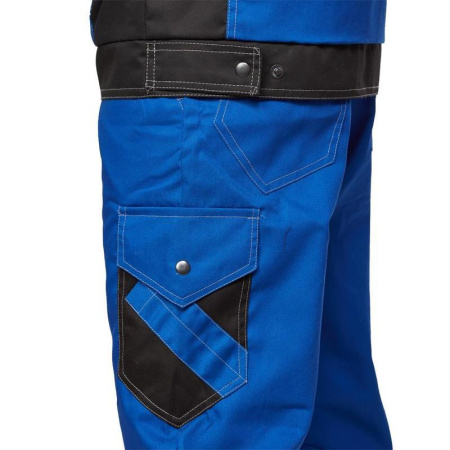 Костюм рабочий летний мужской л21-КПК с СОП васильковый/черный (размер 44-46, рост 182-188)