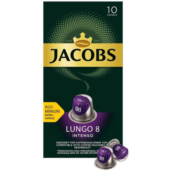 Кофе в капсулах Jacobs Lungo 8 Intenso (10 штук в упаковке)