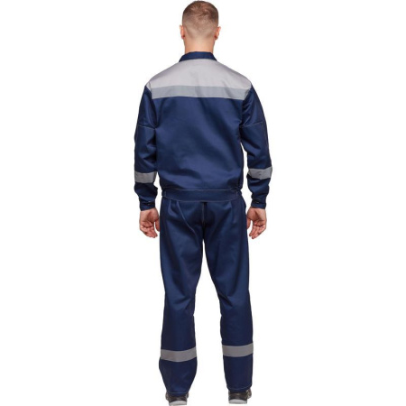 Костюм рабочий летний мужской л20-КБР с СОП синий/серый (размер 56-58, рост 158-164)