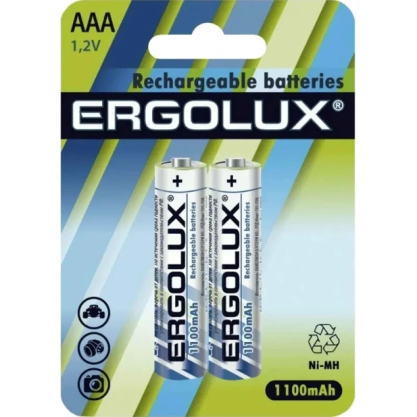 Аккумулятор AAA 1100 мАч Ergolux 2 штуки в упаковке Ni-Mh (12446)