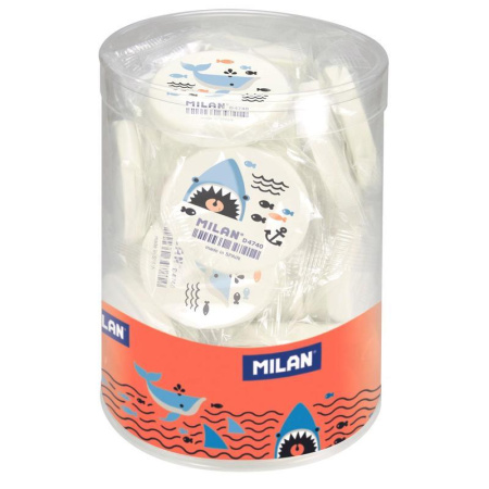 Ластик Milan Акула каучуковый в ассортименте 47x47x8 мм