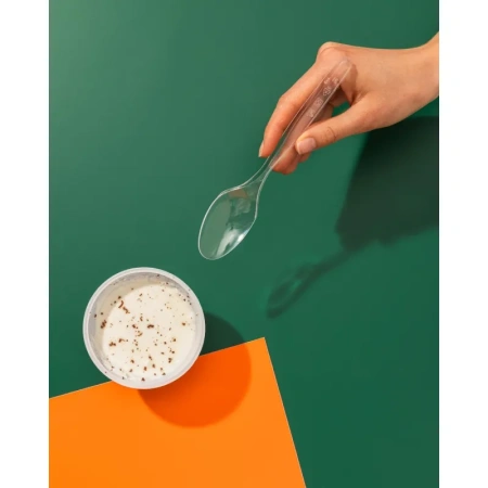 Ложка одноразовая столовая Комус Бюджет прозрачная 180 мм 50 штук в упаковке