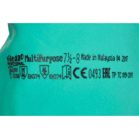 Перчатки латексные Vileda Professional Многоцелевые повышенная прочность зеленые (размер 8.5-9, L, артикул производителя 100757)