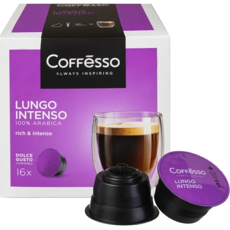Кофе в капсулах Coffesso Lungo Intenso dolche gusto (16 штук в упаковке)