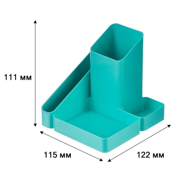 Подставка-органайзер для канцелярских принадлежностей Attache Акварель 4  отделения мятная 11.1x11.5x12.2 см