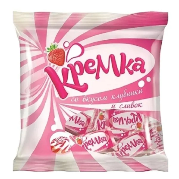 Карамель Кремка со вкусом клубники и сливок 500 г