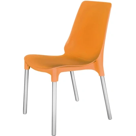 Стул обеденный Sheffilton SHT-S75 оранжевый/хром (пластик, металл)