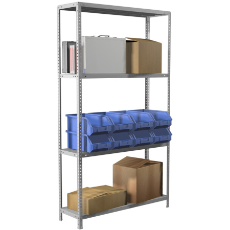 Стеллаж металлический Практик MS (4 полки, 1000x500x1850 мм)
