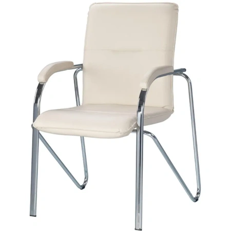 Конференц-кресло Easy Chair Samba бежевый (искусственная кожа, металл  хромированный)