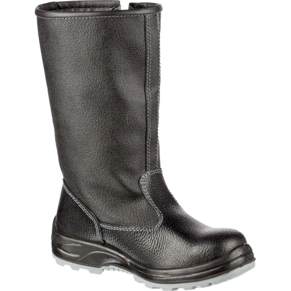 Сапоги рабочие зимние Профи NEW 70К МПИ ПУ-ТПУ из натуральной кожи с  металлическим подноском чёрные (размер 45)