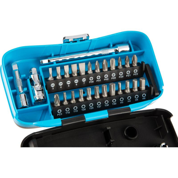 Отвертка реверсивная TOPFORT с насадками 40 штук