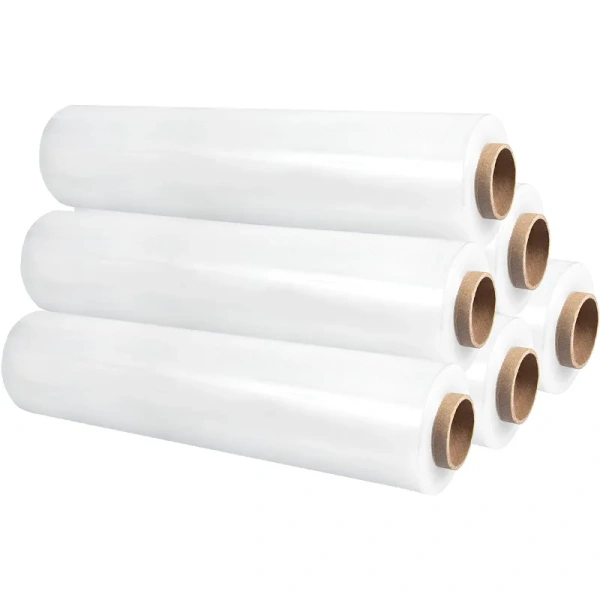 Стрейч-плёнка для ручной упаковки 2 кг 20 мкм x 500 мм x 217 м белая  вторичное сырьё (6 штук в упаковке)