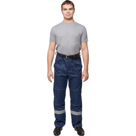 Костюм рабочий летний мужской л22-КБР с СОП темно-синий (размер 48-50, рост 170-176)