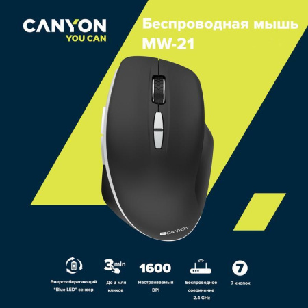 Мышь компьютерная Canyon CNS-CMSW21B черная