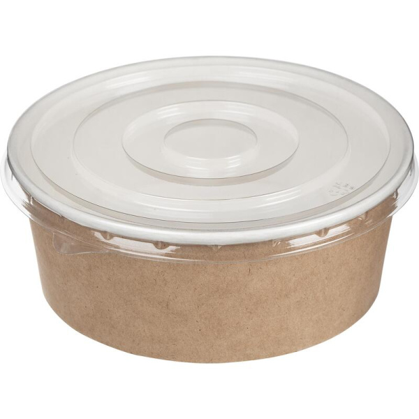 Бумажный контейнер без крышки OSQgroup Round Bowl 750 мл коричневый   (150х150х60 мм, 270 штук в упаковке)