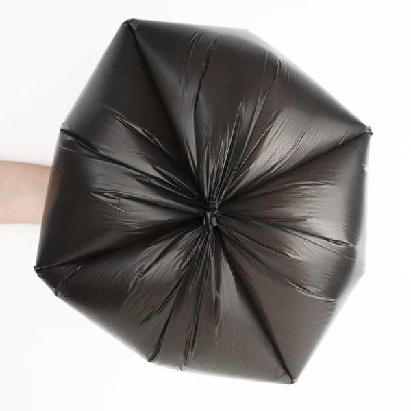 Мешки для мусора на 60 л черные (ПНД/ПВД, 12 мкм, в рулоне 30 штук 50х60  см)