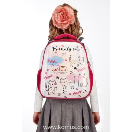 Ранец ортопедический №1 School Friendly cats (экокожа)